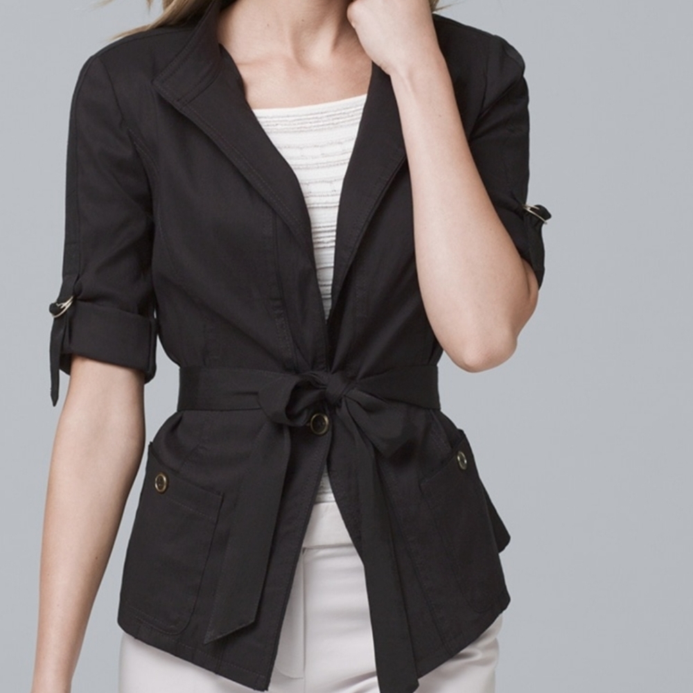 White House Black Market soft utility blazerette jacket, size 8